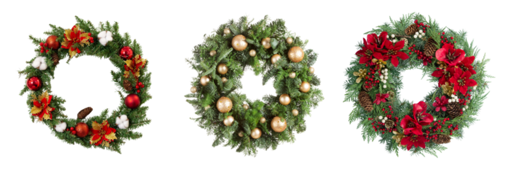 Christmas Wreath Isolated On Transparent Background