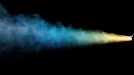 Colorful gas or smoke jet on black background