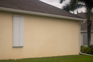 Shuttered homes before a hurricane
