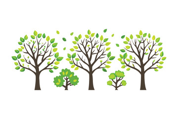 Obraz premium Eco-friendly forest scene: An idyllic scene of flourishing trees. A perfect visual for sustainable, and eco-friendly design