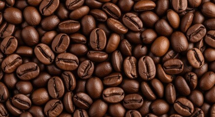 Fototapeta premium Rich roasted coffee beans background, morning brew essence, espresso ingredients, organic coffee