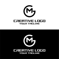 creative letter logo gm design vector