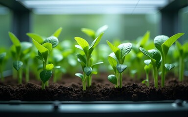 model plant in the growth chamber. High quality