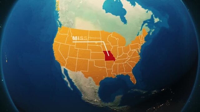 United States Map Animation &ndash; Missouri State Highlight