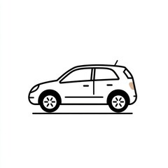 Obraz premium of a simple bold and minimalist car icon or symbol against a clean white background Compact vehicle silhouette in a flat graphic line art style