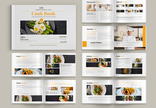 Cookbook Landscape Brochure Template