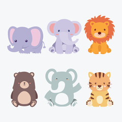 Adorable Safari Animal Vector Set