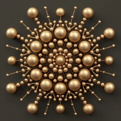 Intricate Golden Circular Design with Symmetrical Patterns and Textures