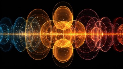 Vibrant Abstract Visualization of Sound Waves in Bright Colors