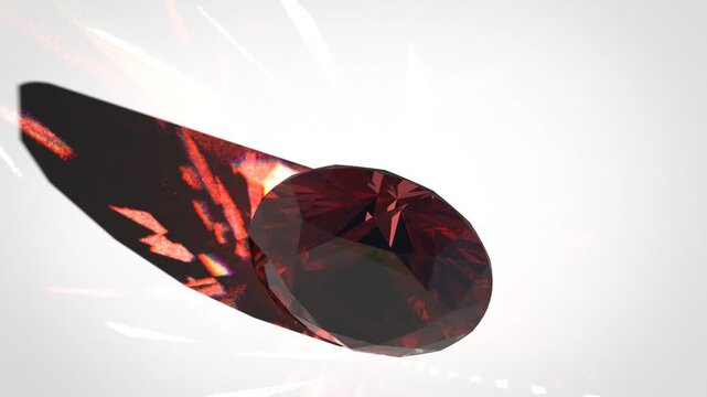 Gem stone round red topas