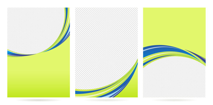 three banners with wavy lines on a white backgrounds for Backdrop, web banner, poster, flyer cover, presentation slides, business card template elements design