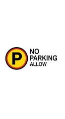 Obraz premium Clear prohibition sign indicating no parking allowed for vehicles, essential for traffic management and urban planning.
