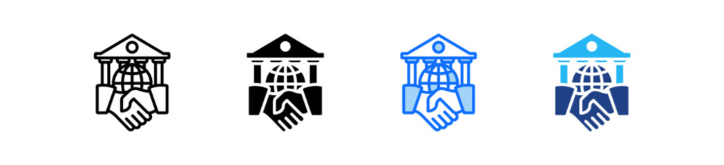 Diplomatic Envoy Icon Set Multiple Style Collection