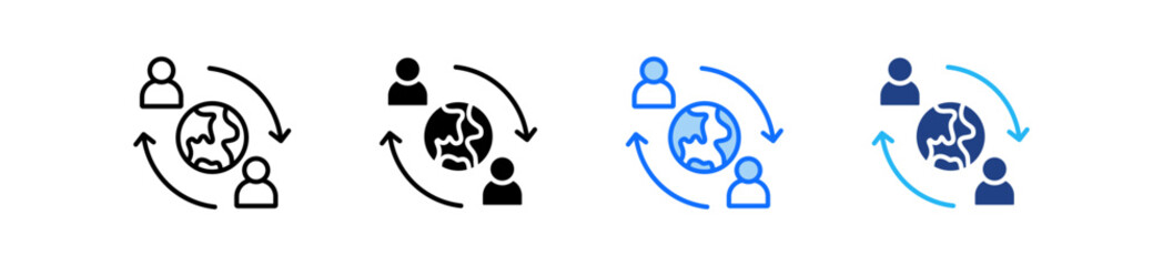 Cultural Exchange Icon Set Multiple Style Collection © siti