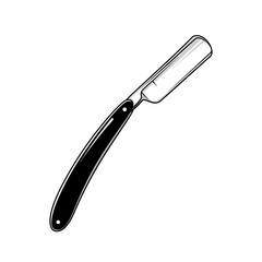 Straight Razor Icon – Classic Barber Shaving Blade and Grooming Tool Illustration