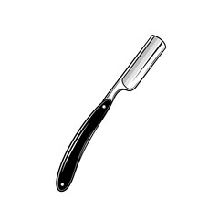 Straight Razor Icon – Classic Barber Shaving Blade and Grooming Tool Illustration