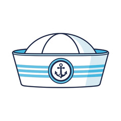 Sailor Hat Icon – Nautical Navy Cap with Anchor Symbol Illustration