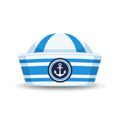 Sailor Hat Icon – Nautical Navy Cap with Anchor Symbol Illustration