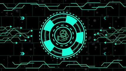 save the ecosystem,Futuristic digital chip with circuit board background, symbolizing technology, innovation, and data processing in a modern icon animation.4k motion. - Powered by Adobe