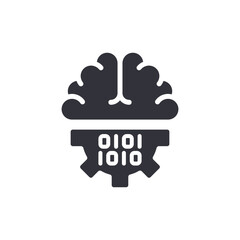 Artificial Intelligence Brain Machine Learning Process Icon