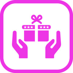 Gift Box Icon. A modern gift box icon with sleek lines and ribbon details, designed in vector style. Surprising gift box signs, vector illustration. Present symbol, logo illustration.