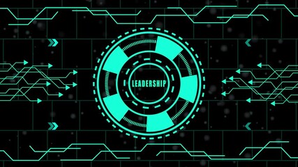 Futuristic technology background with leadership concept, abstract circuit board with arrows and lines, digital innovation and information transfer animation.4k motion. - Powered by Adobe