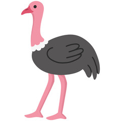 ostrich cartoon illustration 