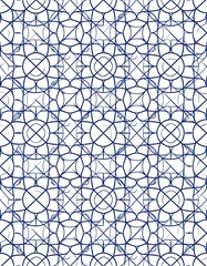 Fototapeta premium Repeating geometric pattern of blue lines on a white background