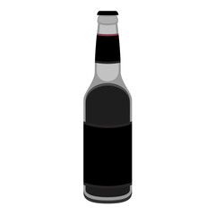 Red wine bottle isolated on a white background with a blank label