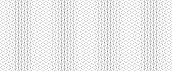 Black seamless isometric grid paper. Linear triangular blueprint repeating pattern. Graph guide background for engineering, architect, technical drawing. Vector lined ruler sheet page template