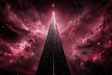 Pink Nebula Space Tower