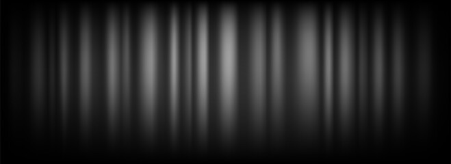 Black velvet curtain background. Closed curtains backdrop for theater stage or cinema, silent movie. Old Hollywood room scene concept. Noir drapery wallpaper for award, show, performance. Vector