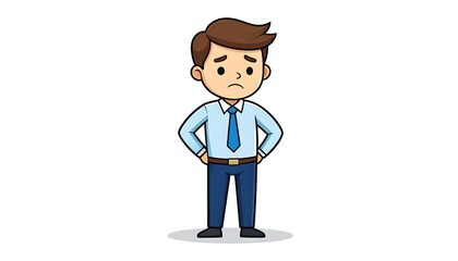 Sad cartoon businessman