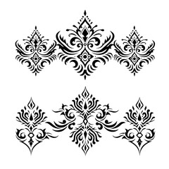 Obraz premium black and white floral pattern
