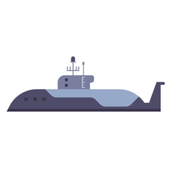 Illustration Of A Dark Blue Submarine With Light Blue Accents On A Transparent Background Vector Art