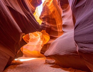 Sandy, narrow canyon, vibrant colors
