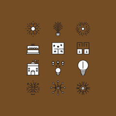 celebration set of icons for web