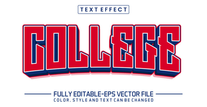 College font Text effect editable