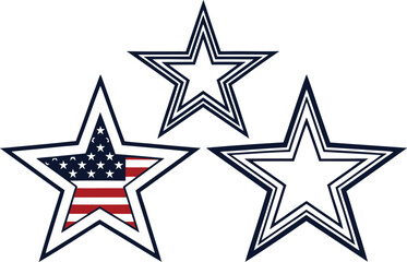 American Stars Design Set. USA Star Icon Collection. Patriotic Stars Illustration Pack. Stars and Stripes Art Set. Classic American Star Design. National Symbol Stars Collection. Independence Day Star