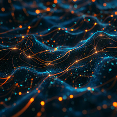 Neural Network Visualization, Neural Network Digital Visualization, AI Data Flow: A Glimpse Into Neural Networks, Futuristic Neural Design: The Digital Brain Unveiled, Glowing Digital Pathways: The Ar