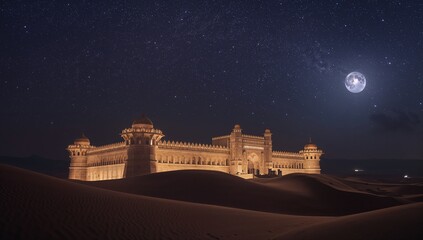 night view of the brown castle