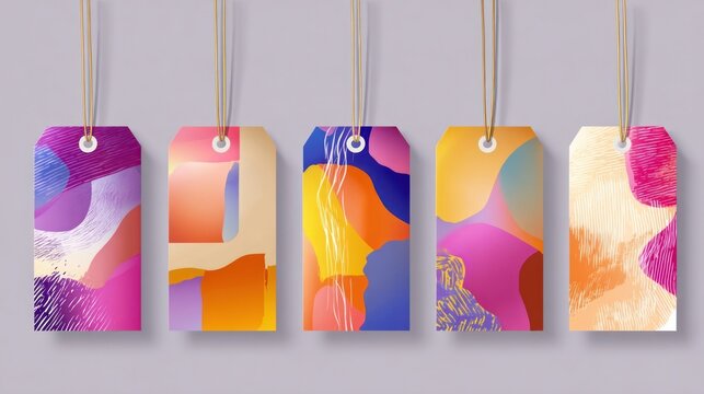 Abstract label tag set for a shopping event, suitable for templates, banners, covers, flyers, and promotional materials, vector format