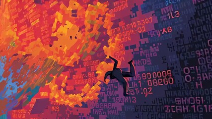 Concept art of Indian student breaking through digital wall of financial data, colors inspired by Indian festivals, symbolizing empowerment, stock market for students India - Powered by Adobe
