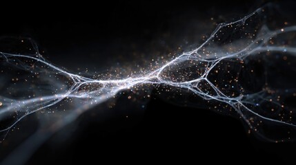 Glowing Filamentous Network with Particles
