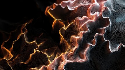 Topographic Contour Lines with Glowing Highlights
