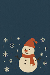 雪だるまの冬イラスト