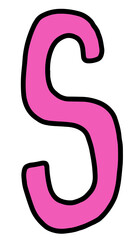 Hand draw S letters for A to Z alphabet designs, company logo, cartoon, icon, font, typography, cute patch, pin, brooch, fabric print, fashion, accessory, education book, stickers, initials, school