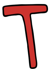 Hand draw T letters for A to Z alphabet designs, company logo, cartoon, icon, font, typography, cute patch, pin, brooch, fabric print, fashion, accessory, education book, stickers, initials, school