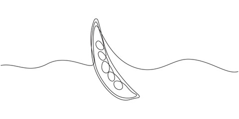 Green beans vegetable one line art vector illustration,1