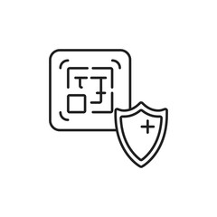Barcode Shield Icon, Secure Barcode UI for Startup Dashboards.